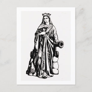 Saint Barbara met ijs en kanon Briefkaart