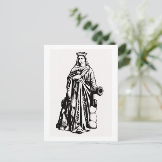 Saint Barbara met ijs en kanon Briefkaart (Staand voorkant)