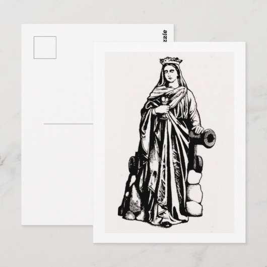 Saint Barbara met ijs en kanon Briefkaart (Voorkant / Achterkant)