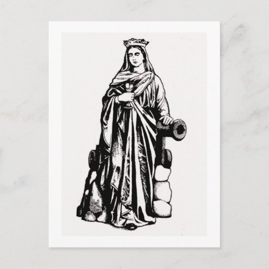 Saint Barbara met ijs en kanon Briefkaart (Voorkant)