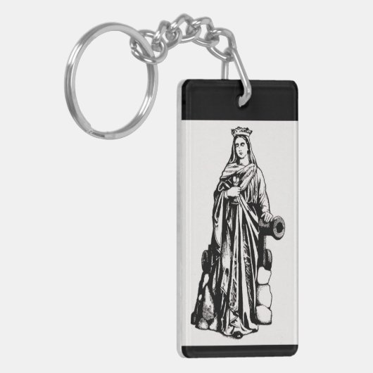 Saint Barbara met ijs en kanon Sleutelhanger (Voorkant Links)