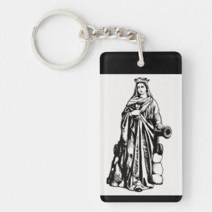 Saint Barbara met ijs en kanon Sleutelhanger