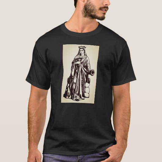 Saint Barbara met ijs en kanon T-shirt (Voorkant)
