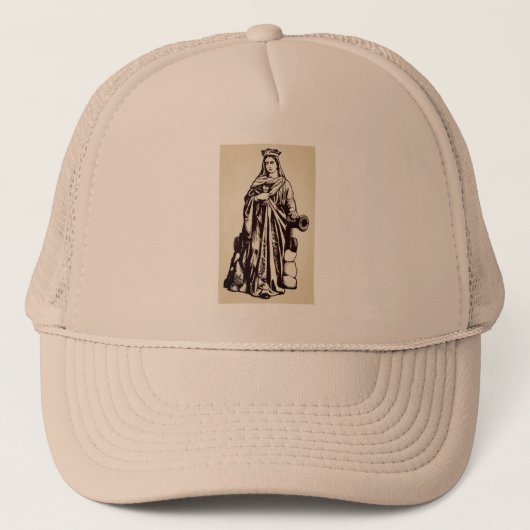 Saint Barbara met ijs en kanon Trucker Pet (Voorkant)