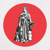 Saint Barbara with chalice and cannon Labels (Design 2)