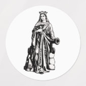 Saint Barbara with chalice and cannon Labels (Design 1)