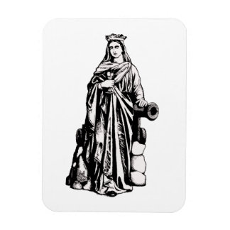 Saint Barbara with chalice and cannon Magneet