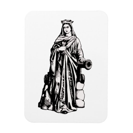Saint Barbara with chalice and cannon Magneet (Verticaal)