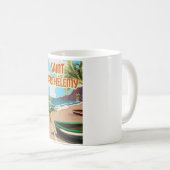 Saint Barthélemy Eiland Vintage Reisposter Koffiemok (Voorkant rechts)