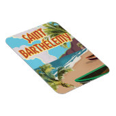 Saint Barthélemy Eiland Vintage Reisposter Magneet (Rechterzijde)