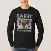 Saint Barthélemy Flag Distressed T-shirt (Voorkant)