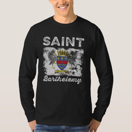 Saint Barthélemy Flag Distressed T-shirt (Voorkant)