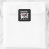 Saint Barthélemy Flag Distressed Vierkante Sticker (Tas)