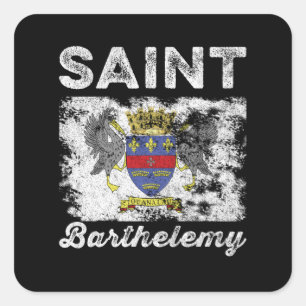 Saint Barthélemy Flag Distressed Vierkante Sticker