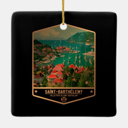 Saint Barthélemy Keramisch Ornament (Achterkant)