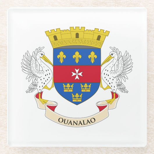 Saint Barthélemy-vlag Glazen Onderzetter (Voorkant)