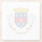 Saint Barthélemy-vlag Glazen Onderzetter (Achterkant)