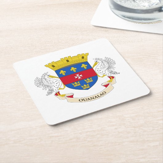 Saint Barthélemy-vlag Kartonnen Onderzetters (Schuin)