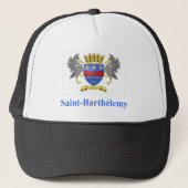 Saint Barthelemy-vlag met naam in het Frans Trucker Pet (Voorkant)