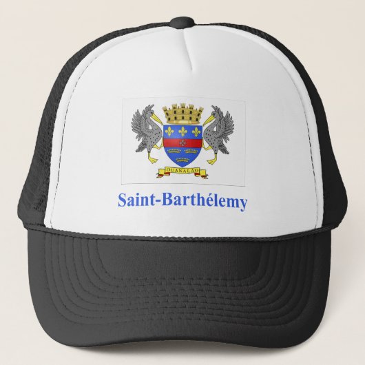 Saint Barthelemy-vlag met naam in het Frans Trucker Pet (Voorkant)