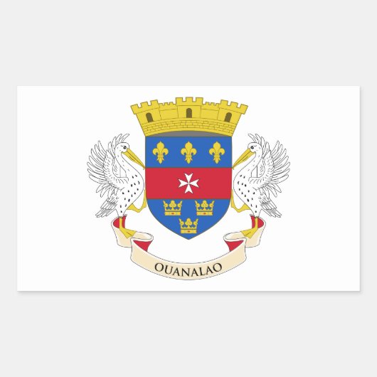 Saint Barthélemy-vlag Rechthoekige Sticker (Voorkant)