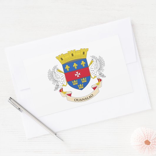 Saint Barthélemy-vlag Rechthoekige Sticker (Envelop)