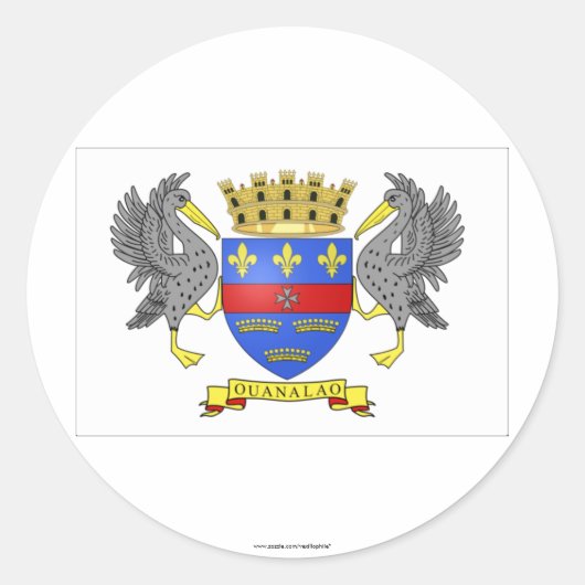 Saint Barthélemy Vlag Ronde Sticker (Voorkant)