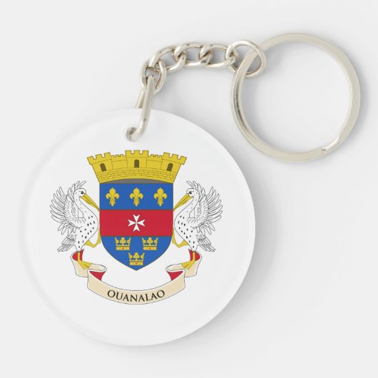 Saint Barthélemy-vlag Sleutelhanger (Achterkant)