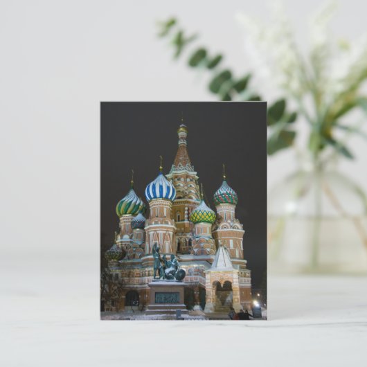 saint basil's nacht briefkaart (Staand voorkant)