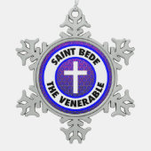 Saint Bede de eerbaarheid Tin Sneeuwvlok Ornament (Voorkant)