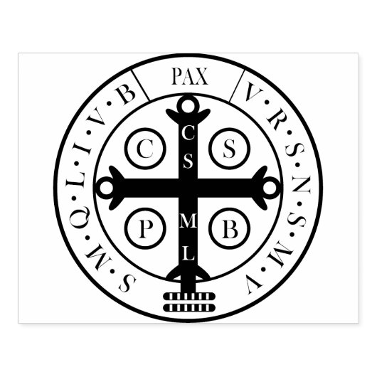Saint Benedict Medaille Rubber Stamp Rubberstempel (Afrduk)