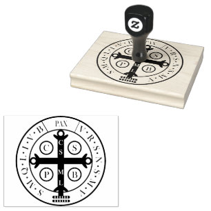 Saint Benedict Medaille Rubber Stamp Rubberstempel