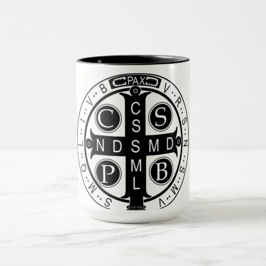 Saint Benedict Medal 15 ounce Mok (Midden)