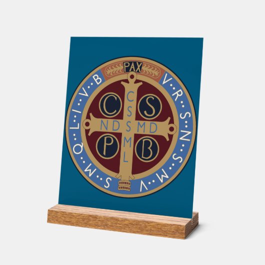Saint Benedict Medal Acryl Bord (Hoek)