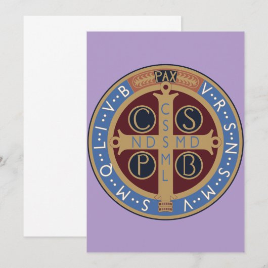 Saint Benedict Medal Bedankkaart (Voorkant / Achterkant)