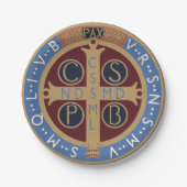 Saint Benedict Medal Papieren Bordje (Voorkant)