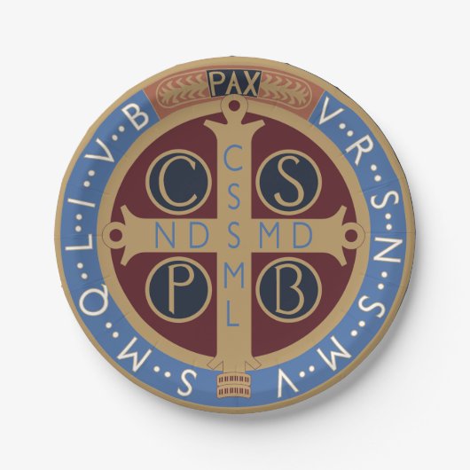 Saint Benedict Medal Papieren Bordje (Voorkant)