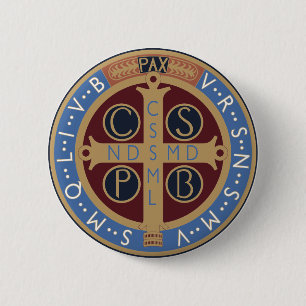 Saint Benedict Medal Ronde Button 5,7 Cm