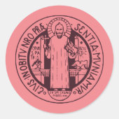 Saint Benedict Medal Ronde Sticker (Voorkant)