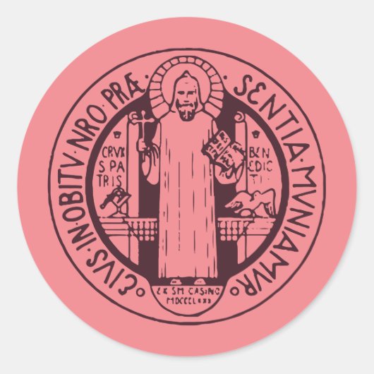 Saint Benedict Medal Ronde Sticker (Voorkant)