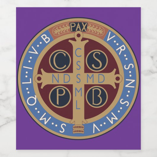Saint Benedict Medal Wijn Etiket (Enkel label)