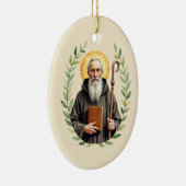 Saint Benedict of Nursia God's Peace and Blessings Keramisch Ornament (Rechts)