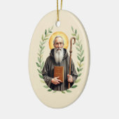 Saint Benedict of Nursia God's Peace and Blessings Keramisch Ornament (Links)