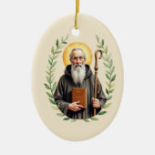 Saint Benedict of Nursia God's Peace and Blessings Keramisch Ornament (Voorkant)