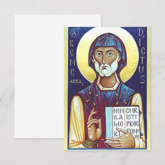 Saint Benedict van Nursia Bedankkaart (Voorkant / Achterkant)