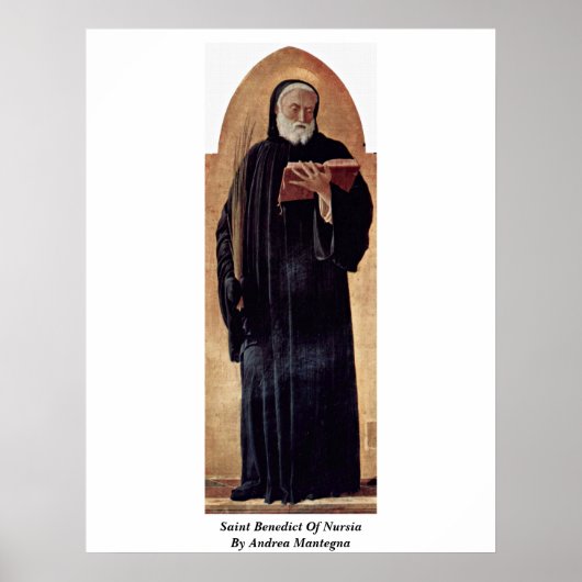 Saint Benedict van Nursia door Andrea Mantegna Poster (Voorkant)