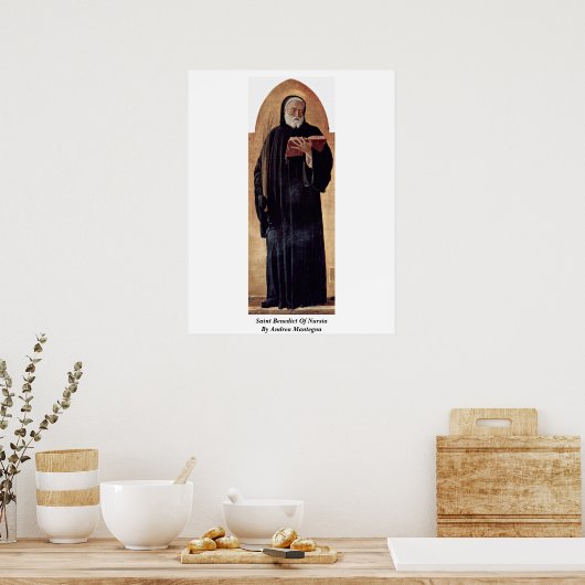 Saint Benedict van Nursia door Andrea Mantegna Poster (Keuken)