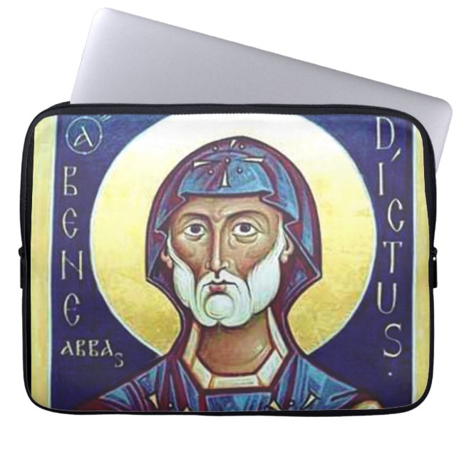 Saint Benedict van Nursia Laptop Sleeve (Voorkant)