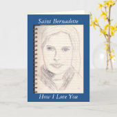 Saint Bernadette hoe ik van je hou Kaart (Gele Bloem)