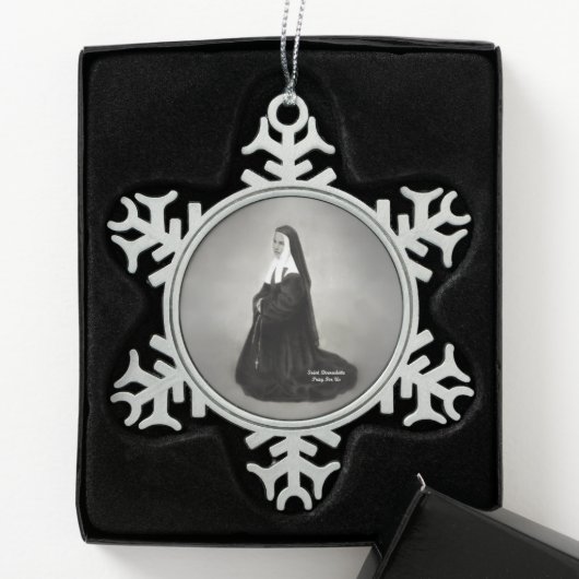 Saint Bernadette Tin Sneeuwvlok Ornament (Kistje)